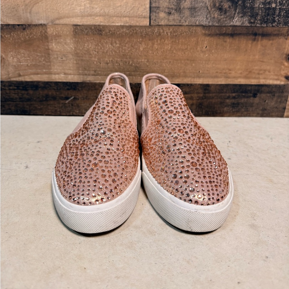 INC International Women's Blush Pink Studded Beaded Bejewel Sneakers Flats 10 JV - Picture 3 of 8